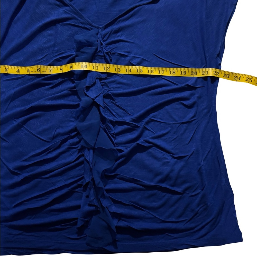 RAFFAELLO ROSSI Royal Blue Ruffle Blouse - Picture 8 of 14